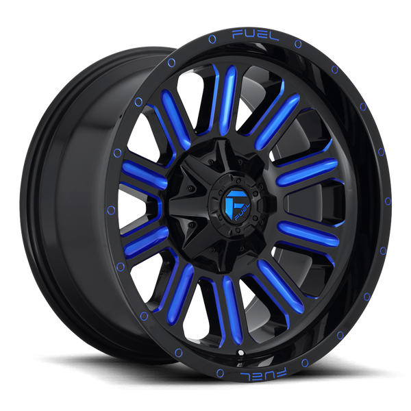 Aluminum Wheels 20X10 Hardline D646 5 On 139.7/5 On 150 Gloss Black/Candy Blue 110.3 Bore -18 Offset Fuel Off Road Wheels - D64620007047