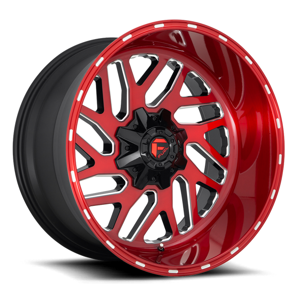 Aluminum Wheels 20X10 Triton D691 5 On 114.3/5 On 127 Candy Red/Milled 78.1 Bore -18 Offset Mesh Spoke Fuel Off Road Wheels - D69120002647