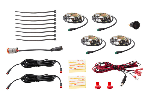 RGBW Footwell Strip Kit 4pc Multicolor Diode Dynamics - DD0443