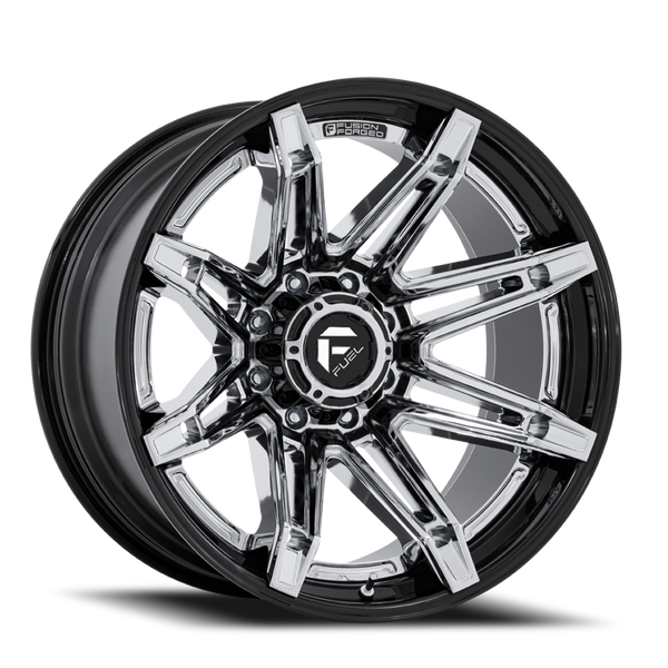 Aluminum Wheels 22X10 Brawl FC401PB 8 On 180 Chrome/Gloss Black Lip 124.2 Bore -18 Offset Fuel Off Road Wheels - FC401PB22108818N