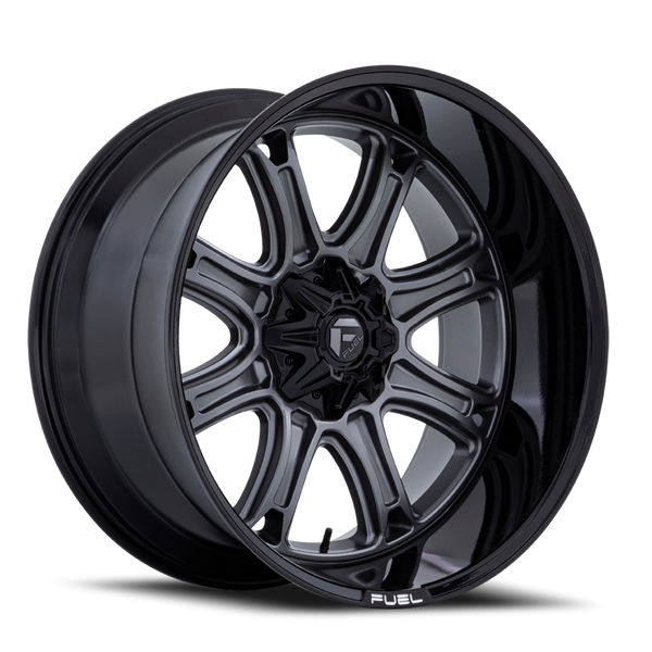 Aluminum Wheels 20X10 Darkstar FC853AB 6 On 135/6 On 139.7 Matte Gunmetal Gray/Black Lip 106.1 Bore -18 Offset Fuel Off Road Wheels - FC853AB20106718N