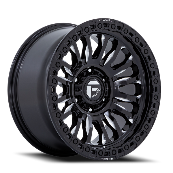Aluminum Wheels 20X10 Rincon SBL FC857BE 5 On 127 Gloss Black Milled 71.5 Bore -18 Offset Fuel Off Road Wheels - FC857BE20105018N