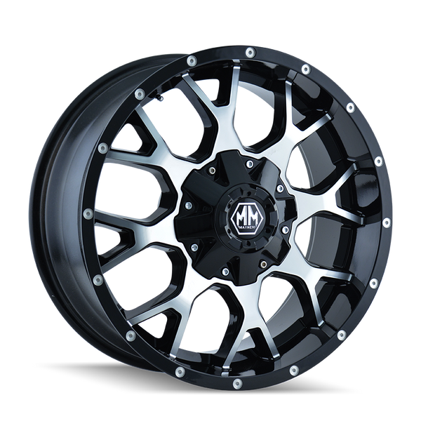 MAYHEM WARRIOR 8015 GLOSS BLACK MACHINED 17X9 6-135/6-139.7 -12MM 106MM - 8015-7937B