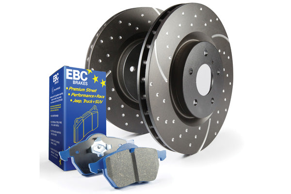 EBC Brakes GD sport rotors, wide slots for cooling to reduce temps preventing brake fade. - S6KF1102