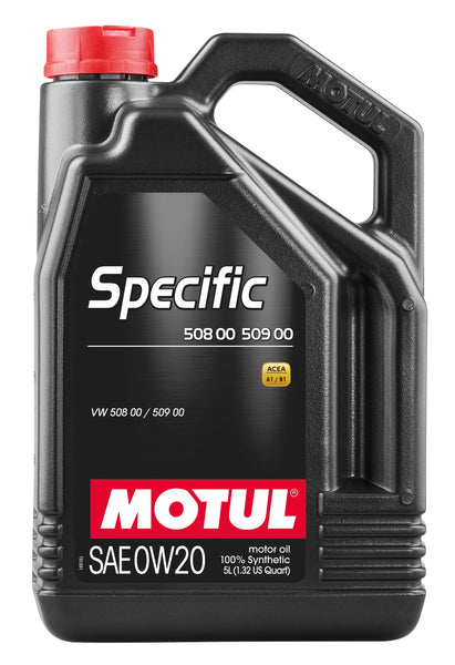 Motul 5L Specific 508 0W20 Oil - Acea A1/B1 / VW 508.00/509.00 / Porsche C20 (107384)