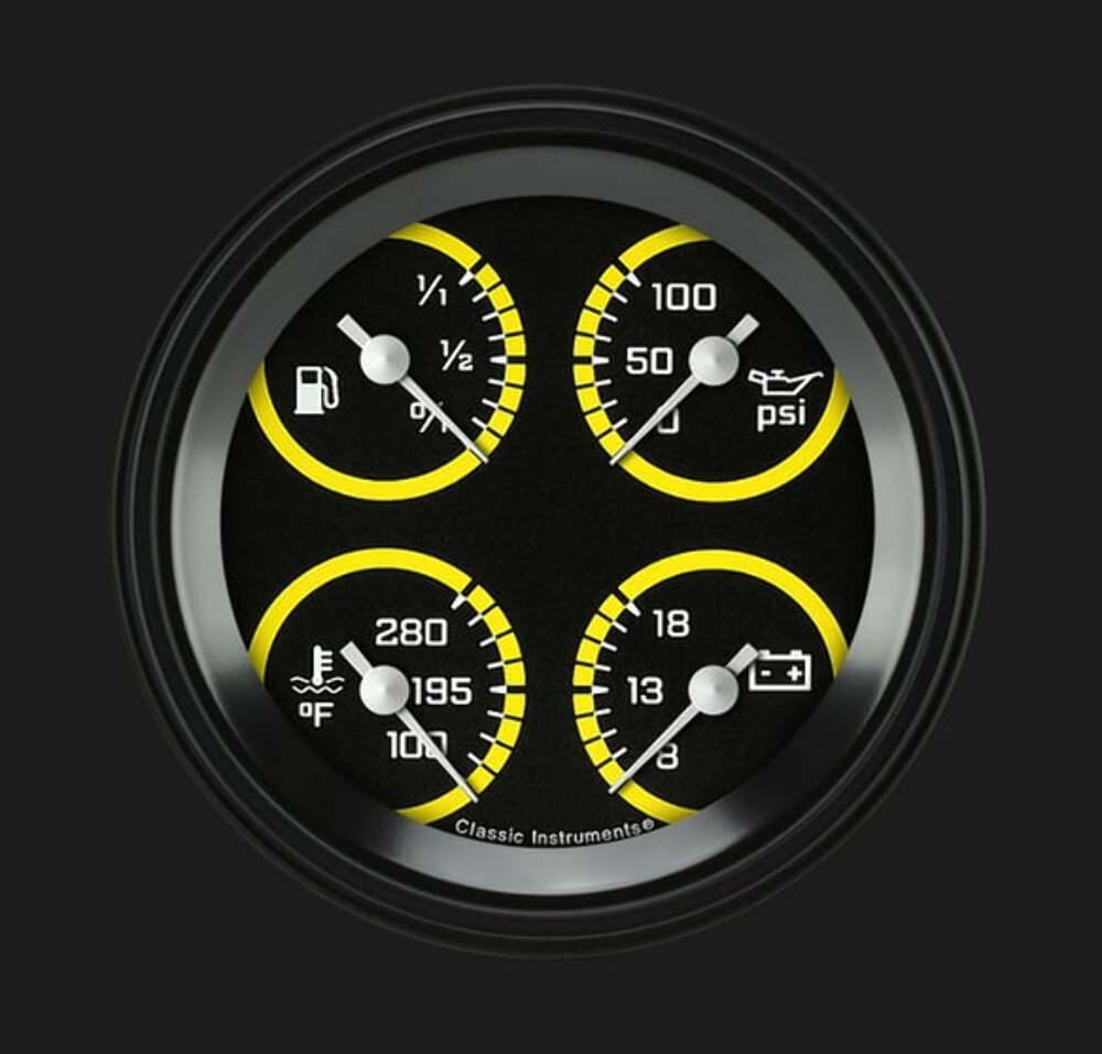 AutoCross Yellow 3 3/8" Quad AX77YBLF