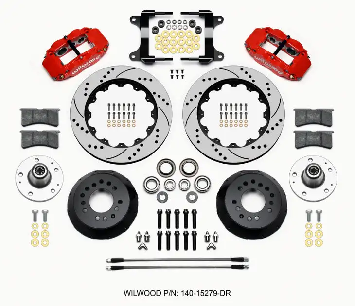 Wilwood Narrow Superlite 6R Front Hub Kit 14.00in Drill Red 82-92 Camaro//Firebird