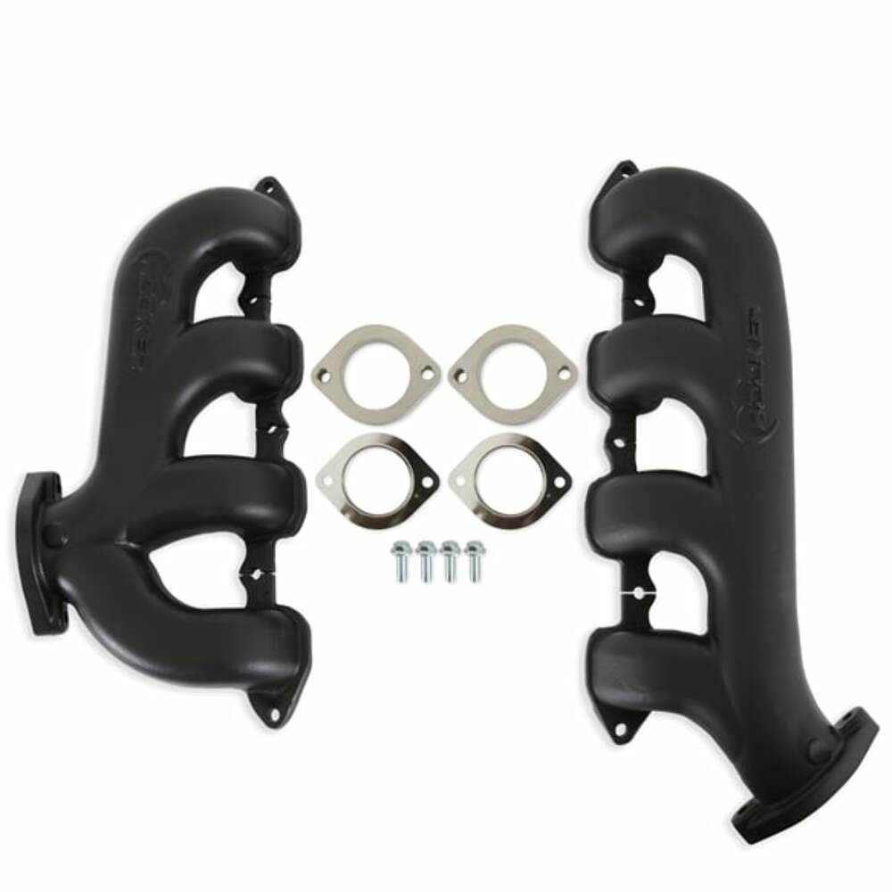 BlackHeart LT Swap Exhaust Manifolds-Rear Dump SBC Exit-Black - BHS5198