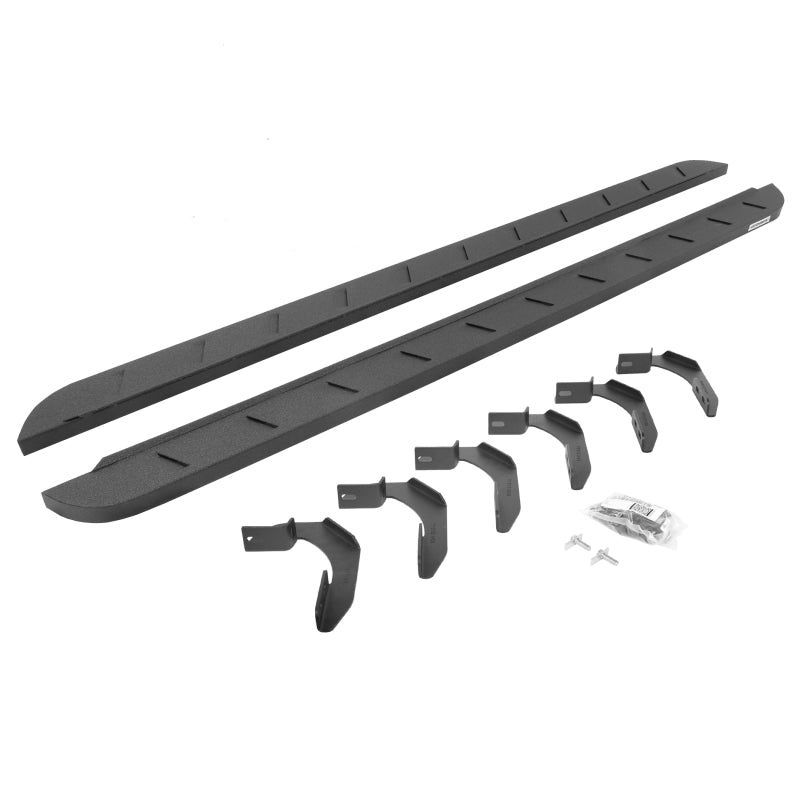 Go Rhino Ford F-150 Super Crew 4DR RB10 Slim Running Boards Kit (w/Brackets) - Bedliner Coat