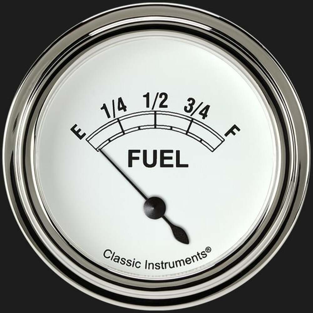 Classic White 2 5/8" Fuel Gauge CW214SLF