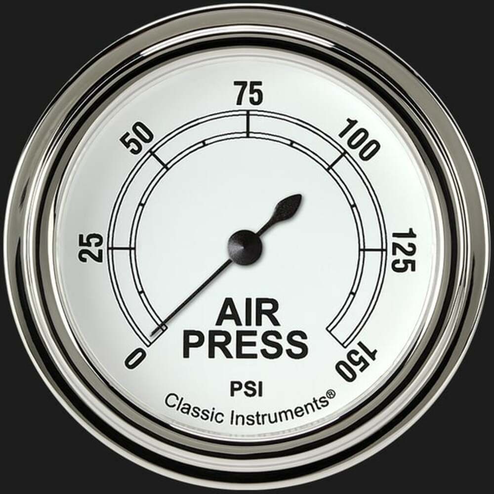 Classic White 2 5/8" Air Pressure Gauge CW318SLF