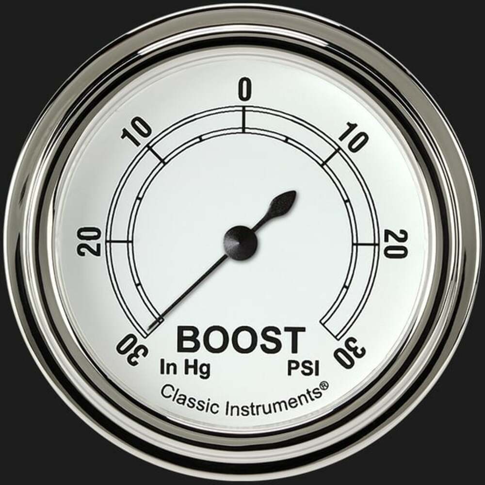 Classic White 2 5/8" Boost/Vac Gauge CW341SLF