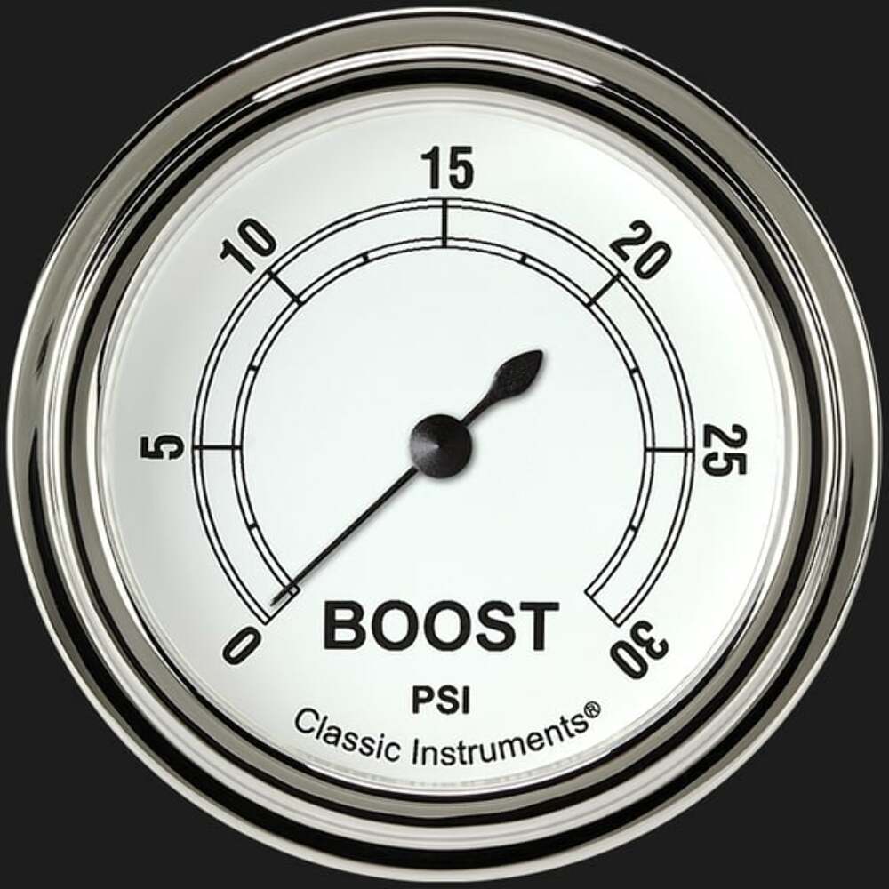 Classic White 2 5/8" Boost Gauge, 30 psi CW342SLF
