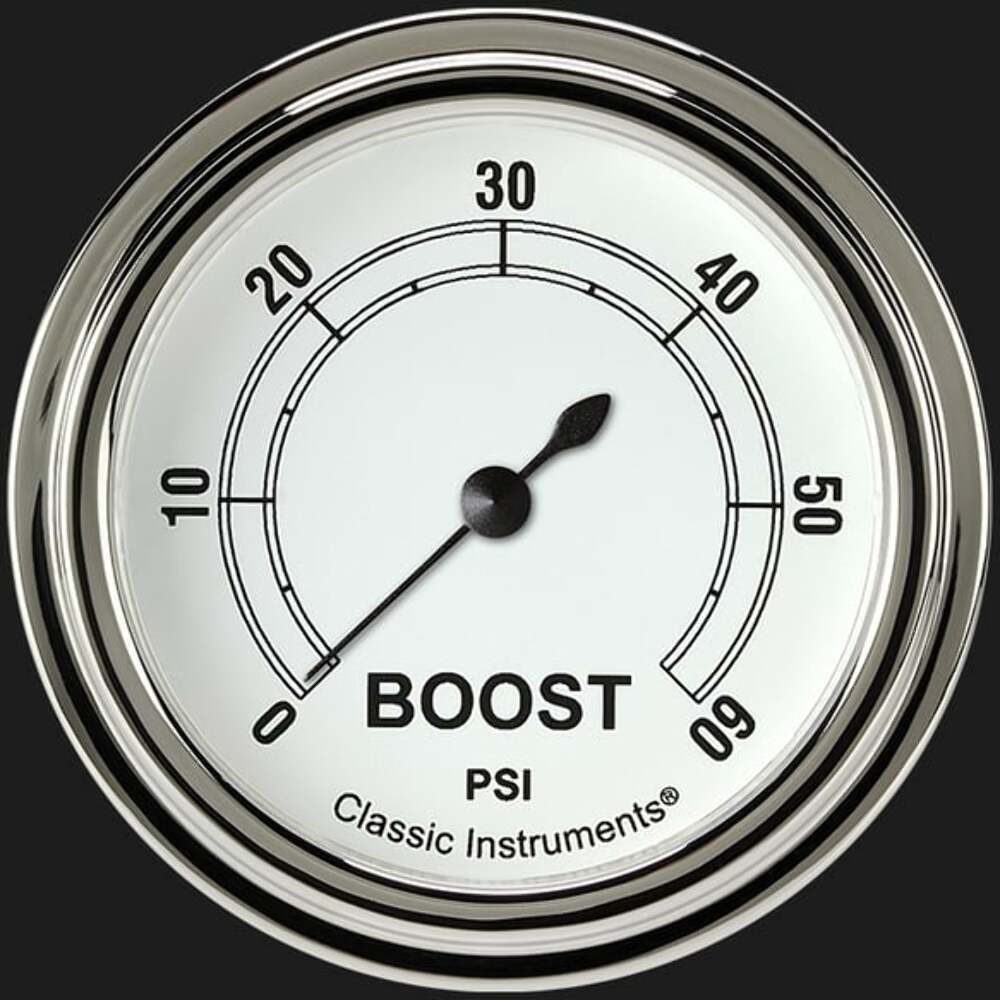 Classic White 2 5/8" Boost Gauge, 60 psi CW343SLF