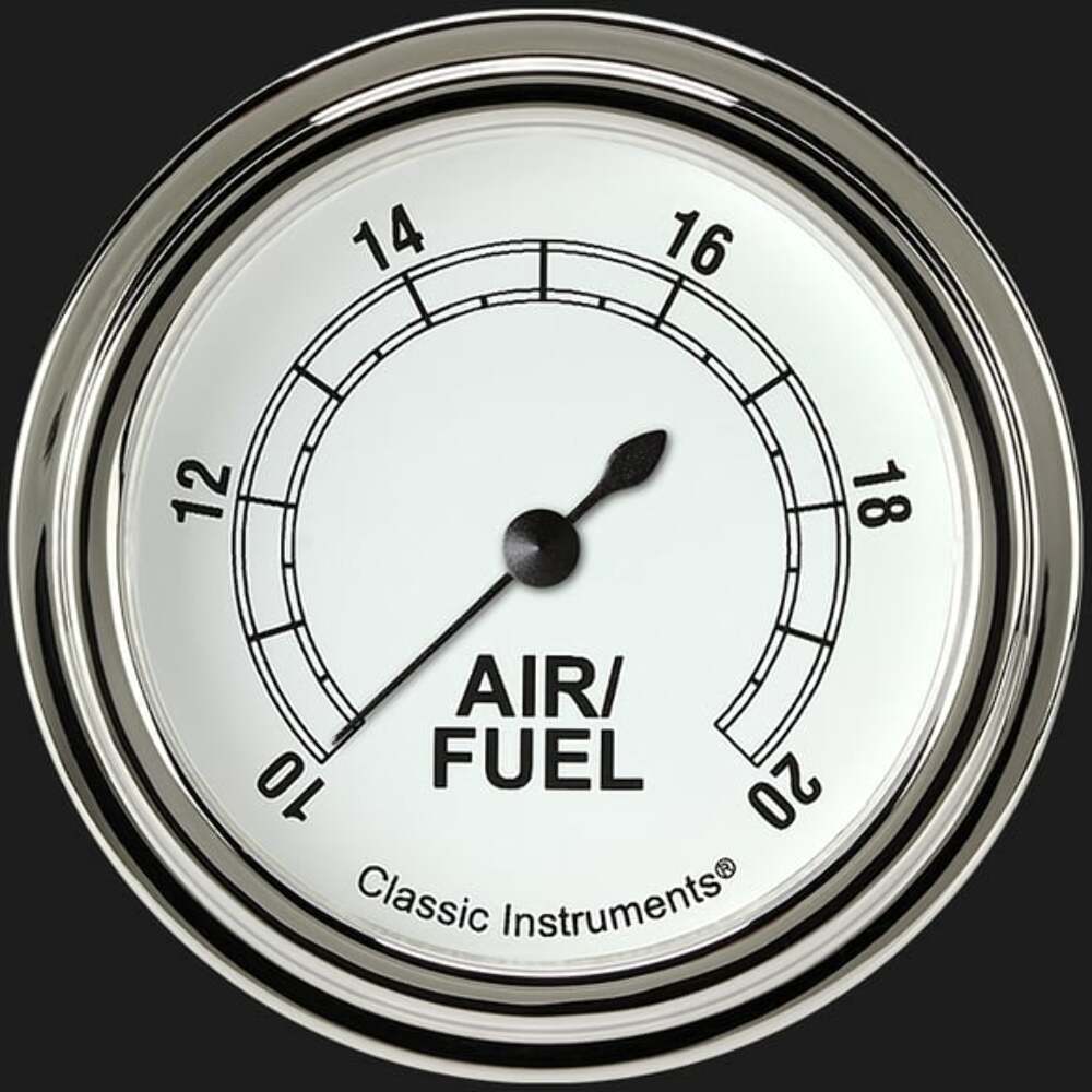Classic White 2 5/8" Air Fuel Ratio Gauge CW394SLF