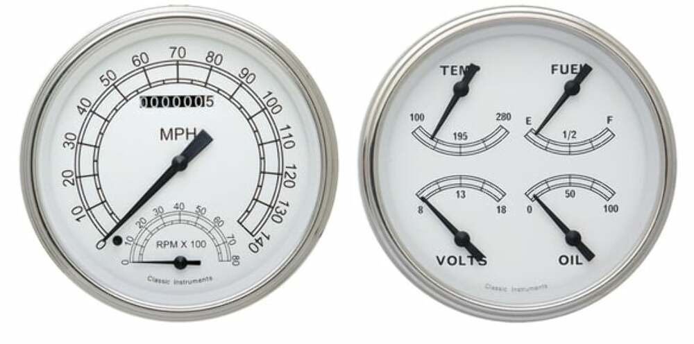 Classic White Two Gauge Set CW62SLF