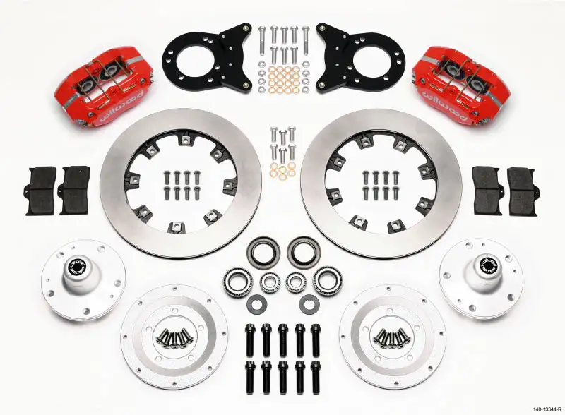 Wilwood Dynapro Dust-Boot Front Kit 12.19in Red 1965-1969 Mustang Disc & Drum Spindle