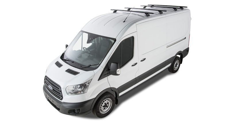 Rhino-Rack 14-21 Ford Transit 2 Door Wagon Vortex RLTP 4 Bar Roof Rack - Black