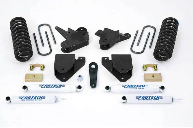 Fabtech 01-05 Ford F250/350 2WD 6in Basic Sys w/Perf Shks
