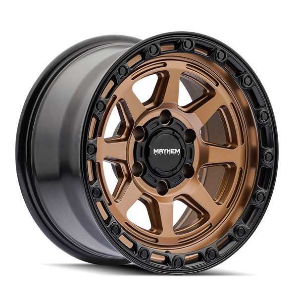 Mayhem 8306 Ridgeline 17x8.5 / 6x139.7 BP / 6mm Offset / 106.1mm Hub Satin Bronze/Black Lip Wheel