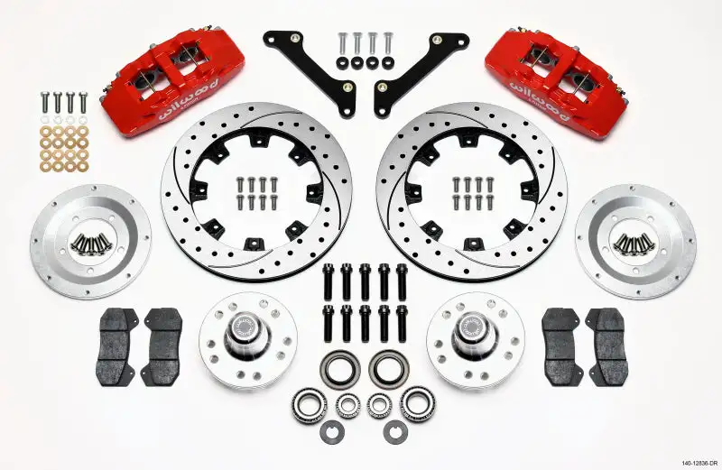 Wilwood Dynapro 6 Front Hub Kit 12.19in Drilled Red 79-81 Camaro