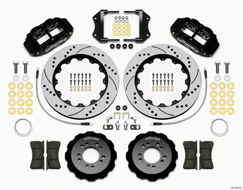 Wilwood Narrow Superlite 6R Front Hat Kit 14.00in Drilled 2013-Up Ford Focus ST w/ Lines