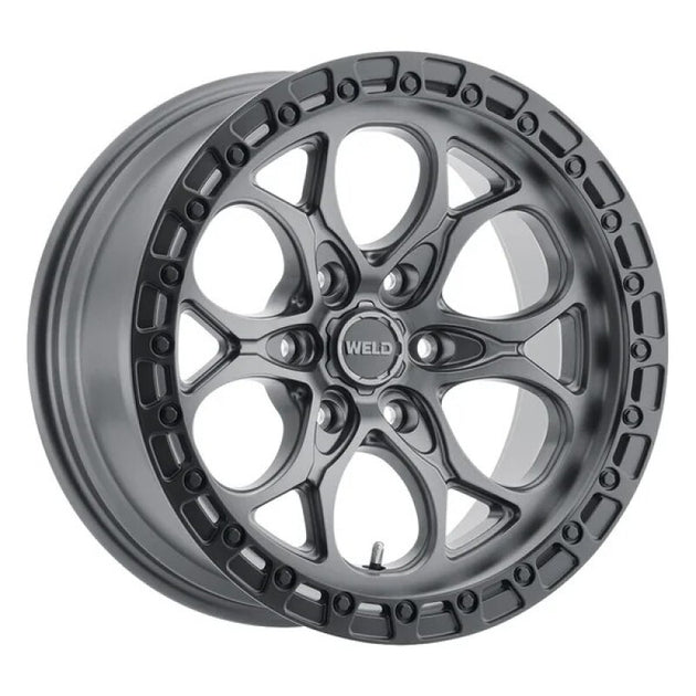 Weld 17x9 Ledge 6 6x135  ET-12 BS 4.50 Satin GUN / Satin BLK Ring 87.1
