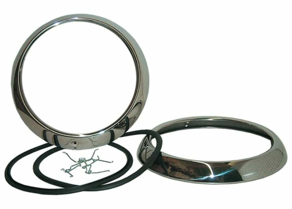 Fits 1947-1954 Chevrolet Truck; Headlight Bezels With Seals & Clips HLB4754