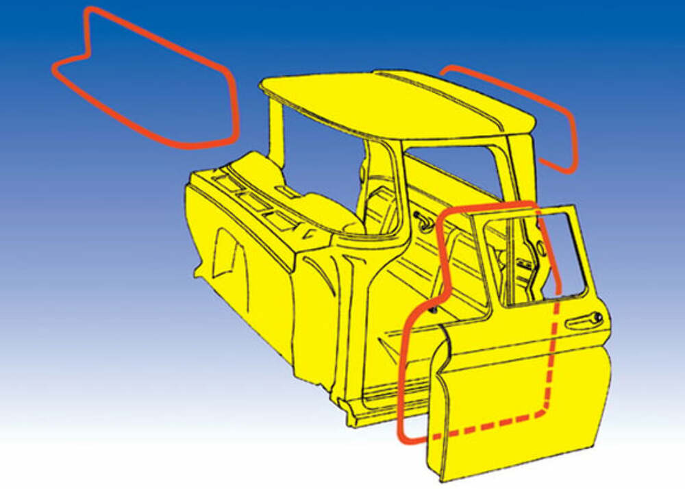 Fits 1959 Chevrolet 3B; Deluxe Seal Set - Large Window - Black DSK0040