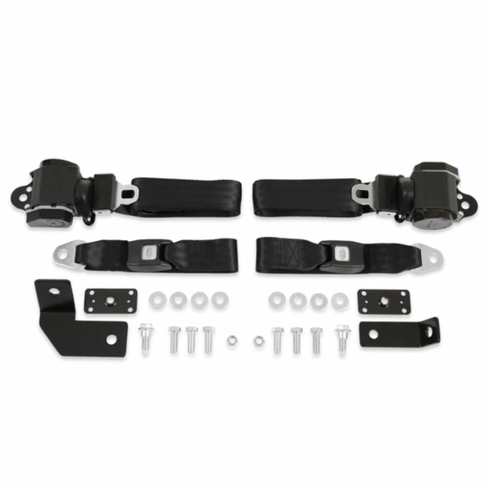 Fits 1960-1966 Chevrolet C10 Panel; Seat Belt Kit - 3 Pt BELTKT4-3BLACK