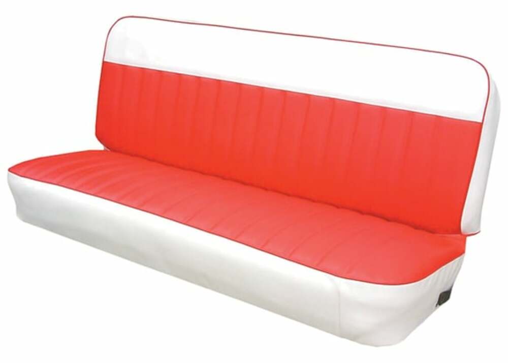 Fits 1960-1966 Chevrolet C10 Panel; Two Tone Bench Seat Upholstery UP66V00RED