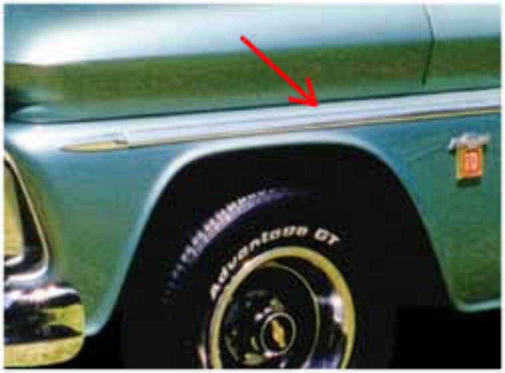 Fits 1962-1966 Chevrolet C10 Panel; Front Fender Molding  - Main FSM0200