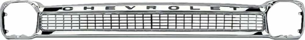 Fits 1964-66 Chevrolet C/K Series Truck; Grille Shell-Chrome-W/ Letters C9056-64