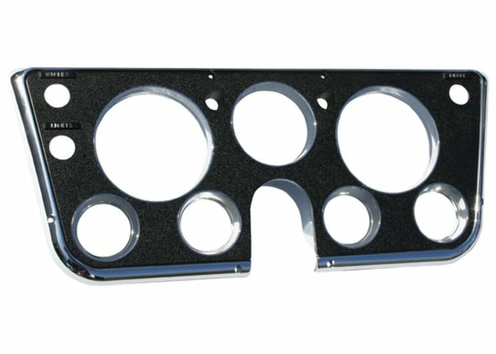Fits 1967-68 C10 Pickup Instrument Bezel-7 Hole-With Choke-Chrome/Black INST68B