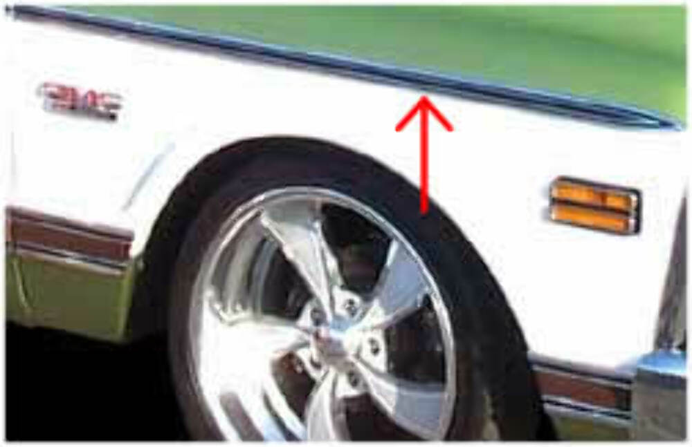 Fits 1969-1972 Chevrolet Blazer; Fender Molding-Upper-Left/Right-Each MF01000