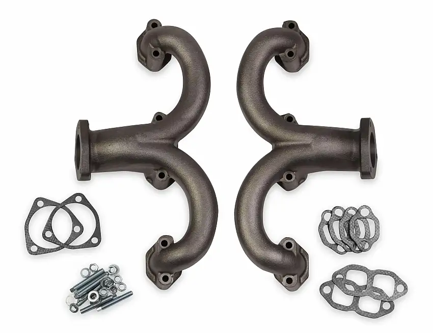 Flowtech Rams Horn Exhaust Manifolds - Natural Uncoated  - 11704-RFLT