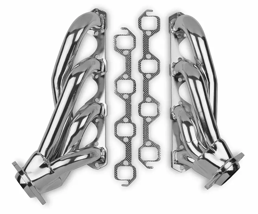 Flowtech Shorty Headers for 1964.5-73 Ford Mustang V8 Silver Ceramic 32103FLT
