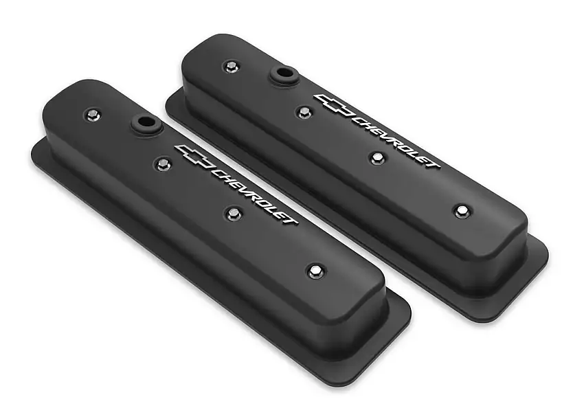 GM Muscle Series Center Bolt Valve Covers Satin Black Machined Finish - 241-292