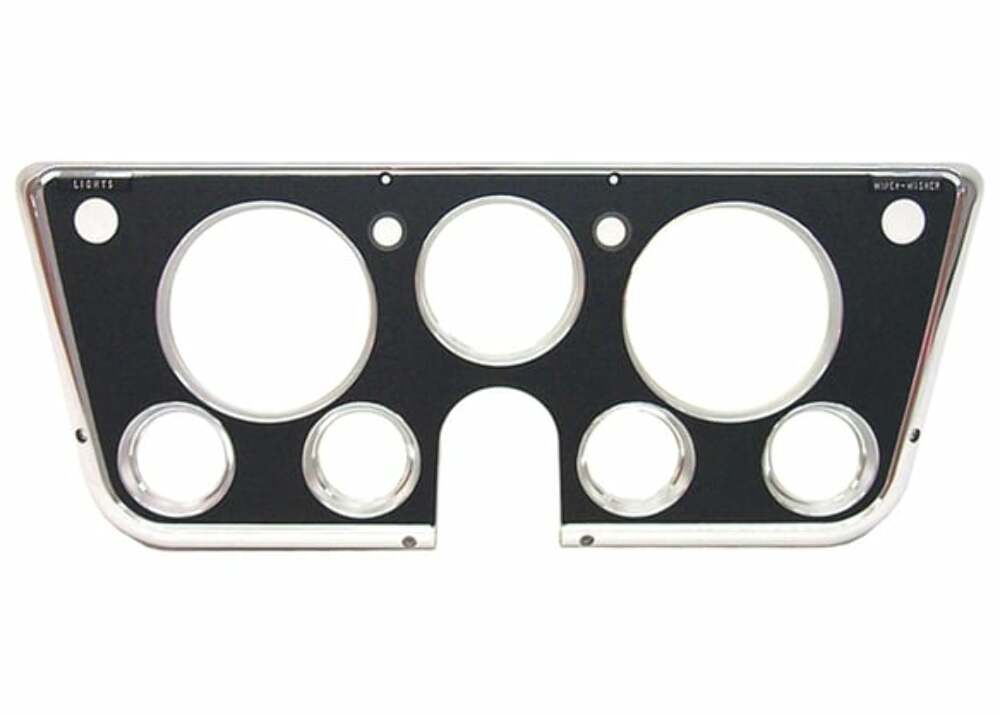 Fits 1969-1972 Chevrolet Blazer; Instrument Bezel-7 Hole-Chrome/Black INST105