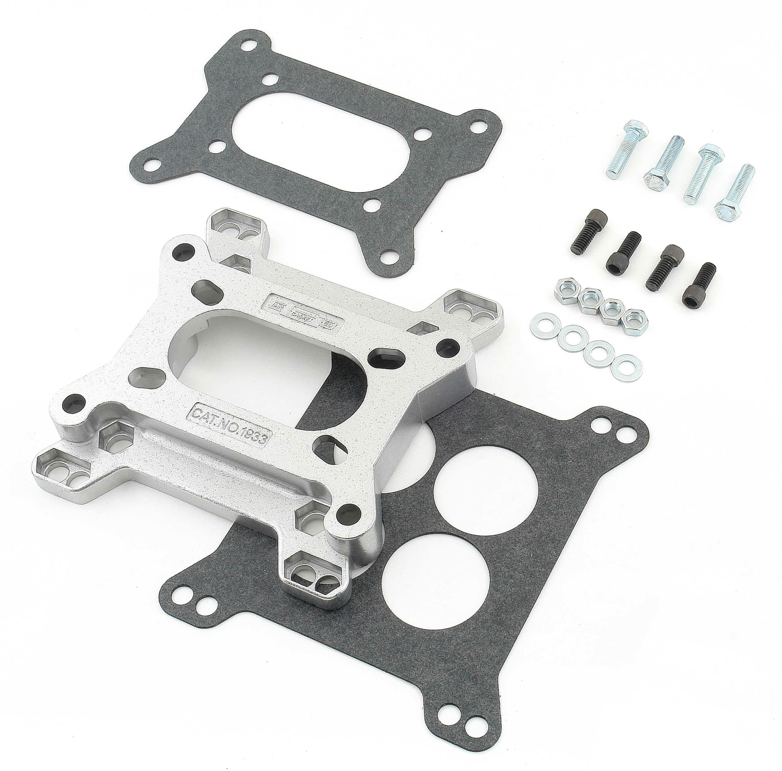 Mr. Gasket 1933 - Carb Adapter Kit 4-Barrel to 4-Bolt 2-Barrel SBC Chevy