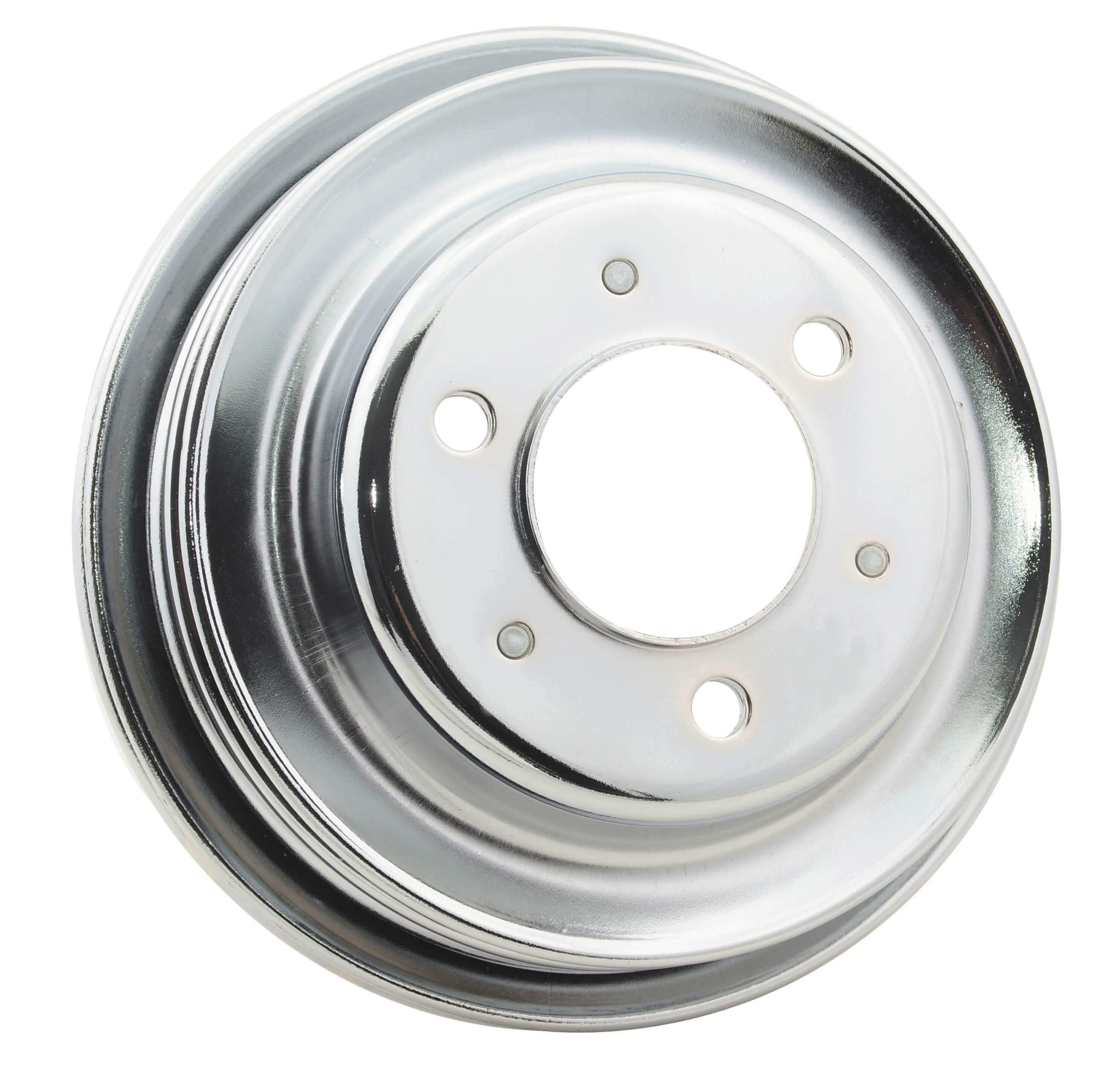 Mr. Gasket Chrome Crankshaft Pulley - Triple Groove - 4961G