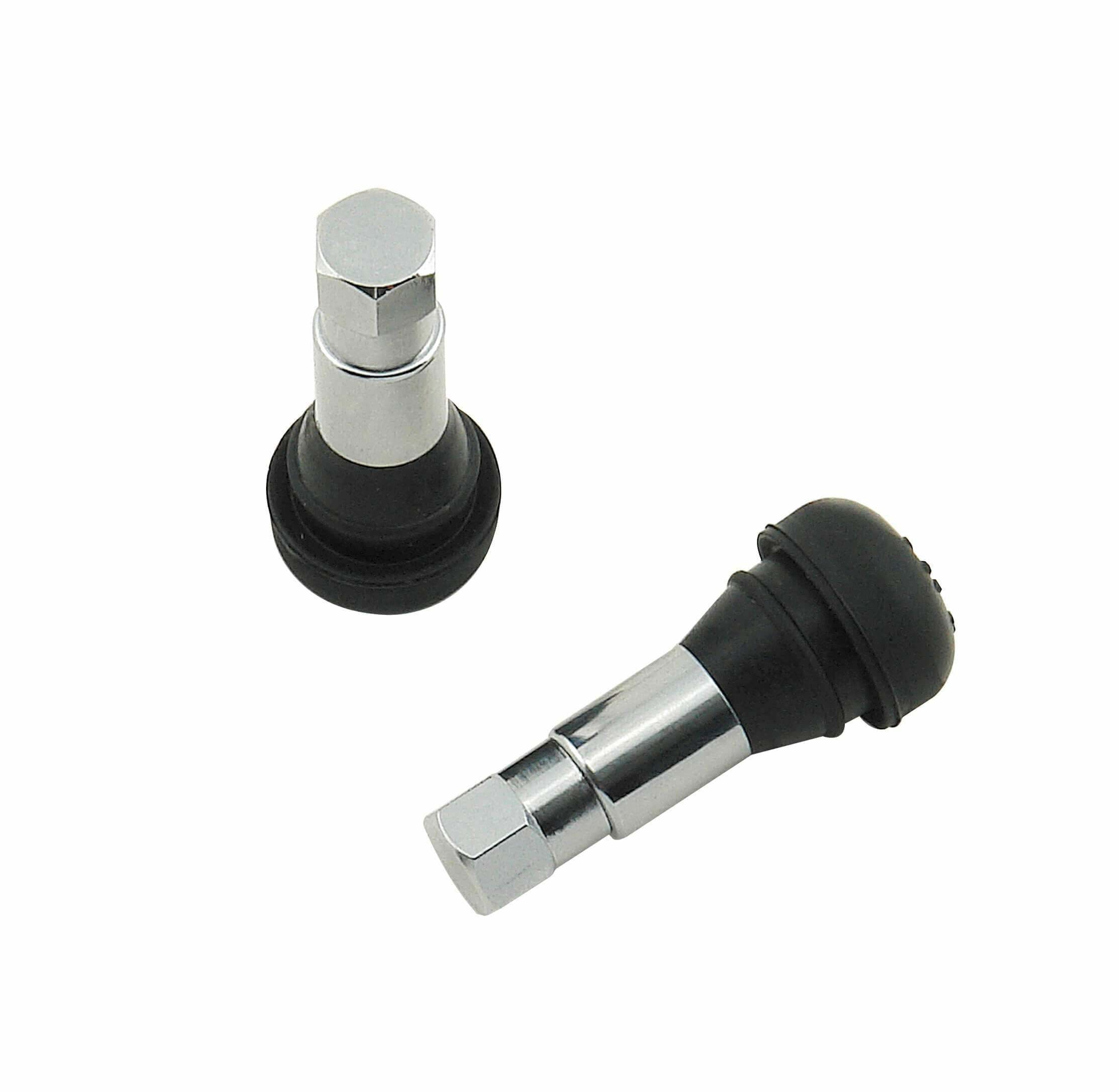 Mr. Gasket Chrome Tire Valve Stems - Stock length - 1955MRG
