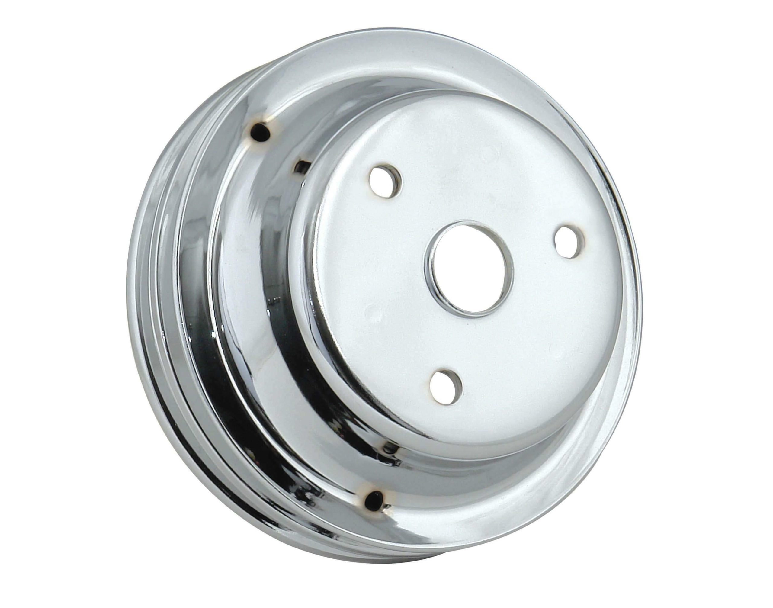 Mr. Gasket Crankshaft Pulley - Chrome - Double Groove - 4977