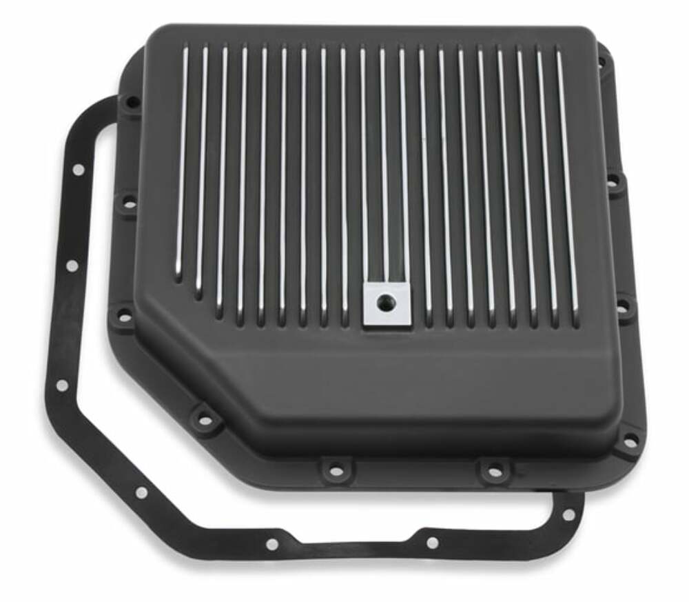 Mr. Gasket Transmission Oil Pan - Black Aluminum - 9795BMRG