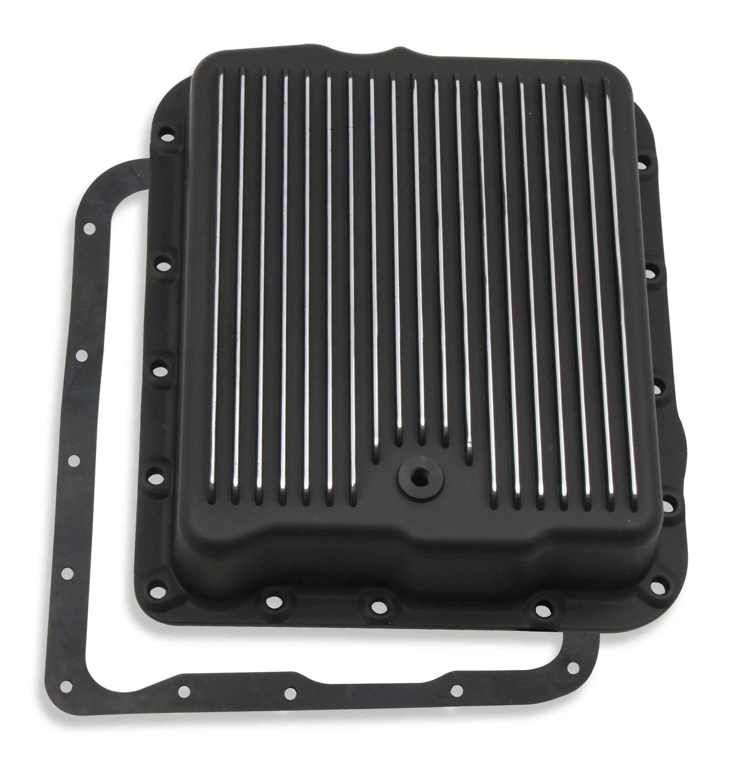 Mr. Gasket Transmission Oil Pan - Black Aluminum - 9797BMRG