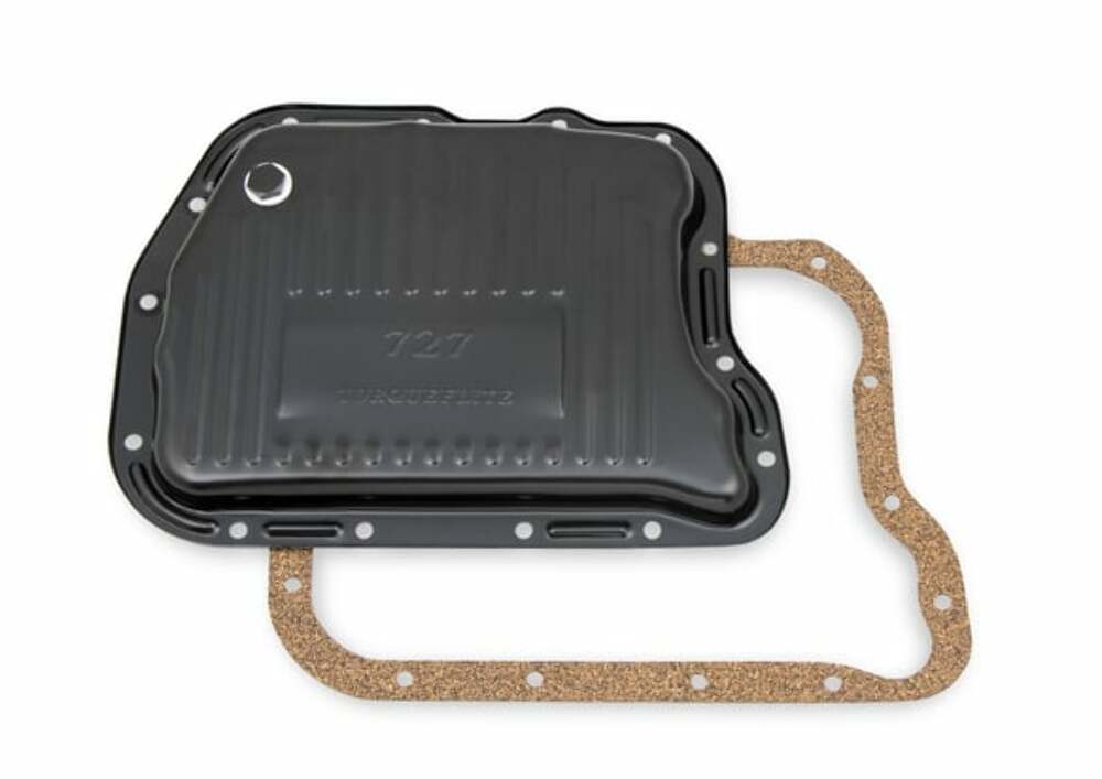 Mr. Gasket Transmission Oil Pan - Black Steel - 9745BMRG