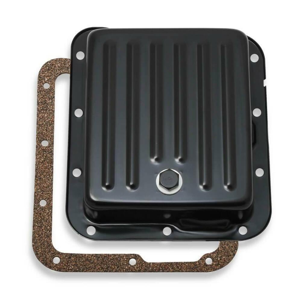 Mr. Gasket Transmission Oil Pan - Black Steel - 9755BMRG