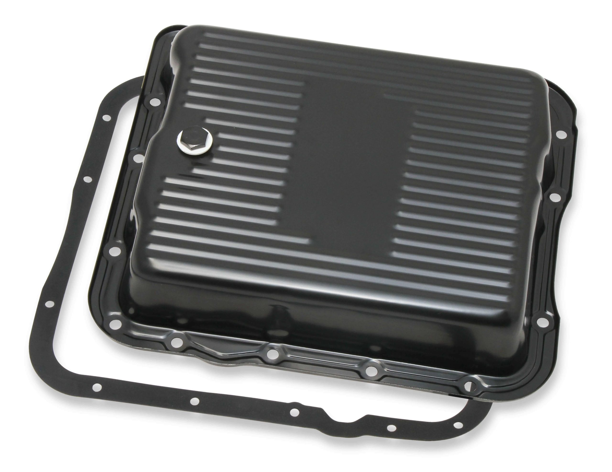 Mr. Gasket Transmission Oil Pan - Black Steel - 9767BMRG