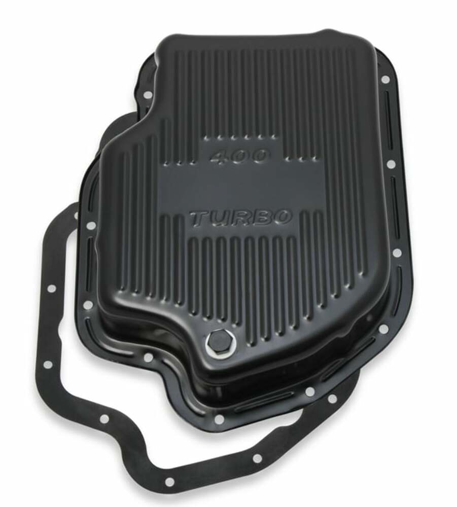 Mr. Gasket Transmission Oil Pan - Black Steel - 9786BMRG
