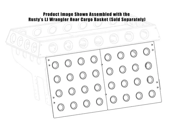Rusty's LJ Wrangler Rear Cargo Basket Close Out Panel Kit